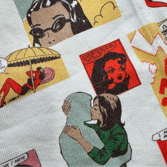 Reformation Comic High Rise Straight Jeans Pop Art Print Sz 26 Organic Cotton - Picture 11 of 17